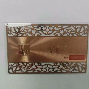 कस्टम डिजाइन गुलाब सोने की प्लेटेड लेजर उत्कीर्ण स्टेनलेस स्टील व्यवसाय धातु कार्ड पेंटिंग - Product Image 1