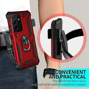 S21 Ultra Wireless Phone Case 3D Shockproof Kickstand TPU ODD Bag Back Clip Accessory 10 Pcs/Model/Color Available Various