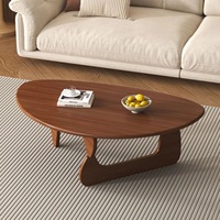 Mesa de Centro Japonesa de Diseño Alienígena en Madera Sólida para Sala de Estar y Balcón, Moderna, Lujosa y Sencilla, Mesa Triangular OEM