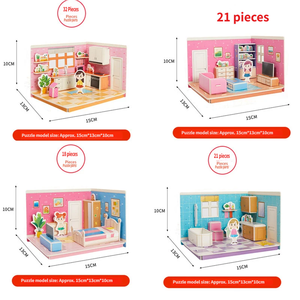 ชุดตัวต่อบ้าน 3 มิติสำหรับเด็ก ชุดของเล่นตัวต่อห้องขนาดเล็ก DIY สำหรับเด็กชายและเด็กหญิง อายุ 3-12 ปี ของขวัญเสริมพัฒนาการ - Product Image 4