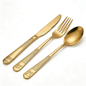 Factory Direct Custom Stainless Steel <b>Metal</b> Cutlery Set-CNC Machined with Wire EDM & Drilling Knife Fork Spoon Bulk <b>Production</b> - Product Image 1