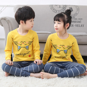 Pijamas Infantiles de Algodón con Estampado de Sonrisa Encantadora, Estilo Primaveral, Última Moda - Product Image 2