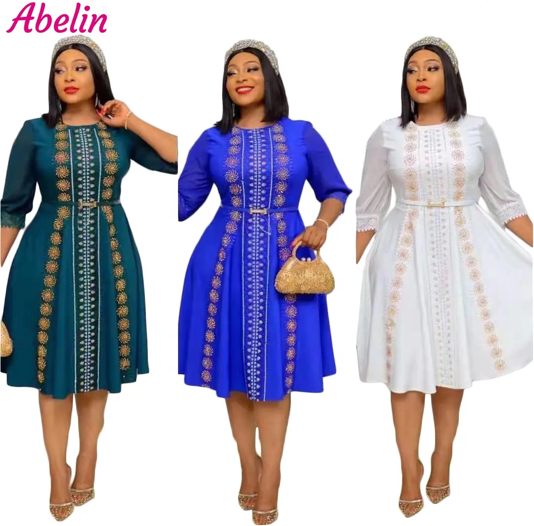 2023 African Fashion Pailletten Plus Size Kleid Türkei Kleider für Frauen