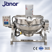 Marmite industrielle à double enveloppe de 50L, chauffée électriquement 6KW, pour la cuisson de frites, de manioc et de riz frit, avec fonction mélangeur et alimentation au gaz