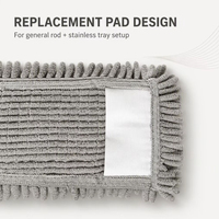 Recharge de tête de balai serpillère en microfibre chenille 42x13cm, tampon de remplacement lavable et réutilisable pour nettoyage humide et sec des sols, usage domestique et commercial
