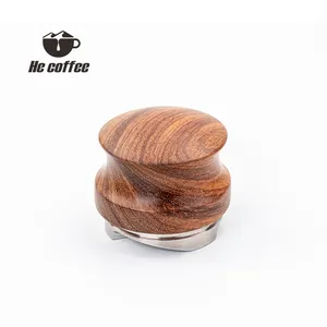 Eco-Friendly 51mm 53mm 58mm Barista Coffee Tamper Metal Wooden Handle Stocked Distributor Tea Drinking Kitchen Coffee Shops