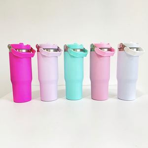 White Violet Light Blue Hot <b>Pink</b> Color Matte Surface 30Oz Tumbler With Flip Straw Blank Sublimation Sport Water <b>Bottle</b> - Product Image 4