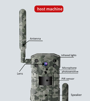 Caméra de chasse solaire 4G LTE GSM étanche pour la surveillance des animaux sauvages en forêt, enregistreur de mouvement, caméra de suivi solaire