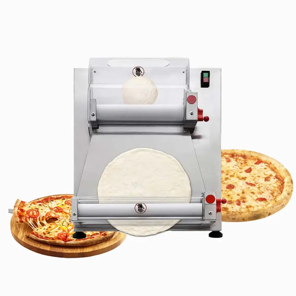 Semi-Automatische Bakkerij Pizza Gebak Deeg Sheeter Maken Elektrische Deegroller Deeg Persmachine