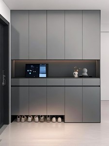 Mueble Zapatero Alto Personalizado <span class=keywords><strong>de</strong></span> Piso a Techo, Almacenamiento <span class=keywords><strong>de</strong></span> Altura Completa para Vestíbulo <span class=keywords><strong>de</strong></span> Villa Grande o Pasillo - Product Image 2