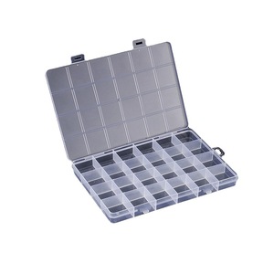 Boîte de rangement en plastique à 24 compartiments, organisateur de bijoux rectangulaire pour perles, fournitures artisanales, conteneur de rangement pour bricolage avec couvercle - Product Image 2