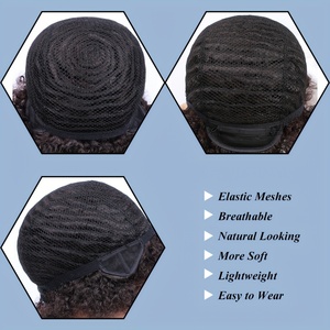 Perruque <span class=keywords><strong>Afro</strong></span> Fluffy Disco Rétro Années 70 pour Hommes Perruque Synthétique Bouclée avec <span class=keywords><strong>Bonnet</strong></span> en Filet Élastique pour Halloween Cosplay Fête Costumes - Product Image 4