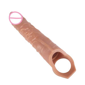 Hochwertige Silikon-Dildos und Kondomhüllen Langlebig Wiederverwendbar Waschbar Penisvergrößerung Sexspielzeug für Männer - Product Image 5