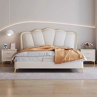 Lit de princesse moderne rembourré en tissu, fabriqué en Chine, lit double, lit king size, meubles de chambre à coucher