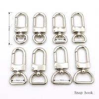 Petit mousqueton pivotant en alliage de zinc doré, fermoir à pression métallique, mousquetons pour accessoires de sac et porte-clés