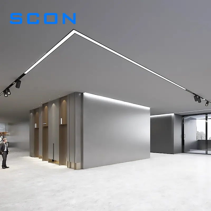 SCON-Soporte de lámpara magnético creativo, de aluminio, 0,5 M, 1M, para empotrar en el techo, luces LED de montaje en riel de pista, 34mm de ancho