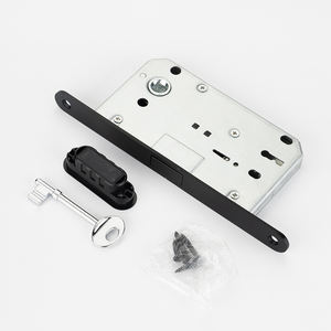 Ensemble de corps de serrure à mortaise en nickel satiné avec gâche magnétique, kit de quincaillerie complet pour la sécurité des portes intérieures - Product Image 4