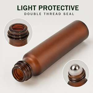 Flacone Roll-on Personalizzato in Vetro Ambrato da 10ml Ricaricabile <span class=keywords><strong>per</strong></span> Profumo da Viaggio con Sfera in Acciaio Inossidabile - Product Image 2