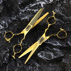 Forbici da Sfoltimento Walther Stile Tedesco Nero e Oro da 6.0 Pollici per Parrucchieri e Barbieri - Product Image 4