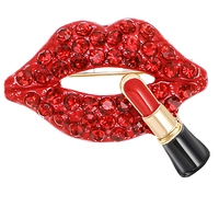 Épingles à lèvres en alliage émaillé, design goutte d'huile diamant à double flûte, créatives et originales, simples et élégantes, cadeau de mariage pour enfants