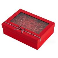 Logo personnalisé boîte d'emballage en papier kraft brun couvercle et boîte cadeau de base avec fenêtre en PVC transparent