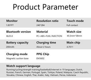 HUANLONG AMZ Sport Smart <b>Watch</b> BT Calling TFT Touch Screen Call Reminder Remote Control IP67 Waterproof Magnetic Charging-Hot - Product Image 6