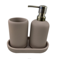 Ensemble d'accessoires de salle de bain en résine gris de luxe pour la maison