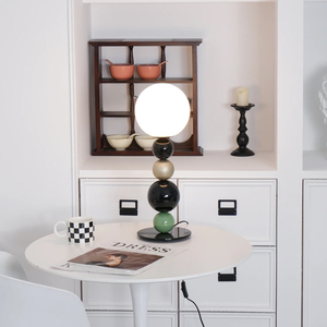 <span class=keywords><strong>Lampe</strong></span> de table nordique moderne créative pour chambre à coucher, hôtel, en métal et verre, LED, haute qualité, nouvelle, unique, stable, boules rondes empilables - Product Image 2