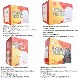 13 غالون الرباط Garbag Factori Biohazard مع الرباط أكياس القمامة واضحة 55 غالون بن بطانات - Product Image 1