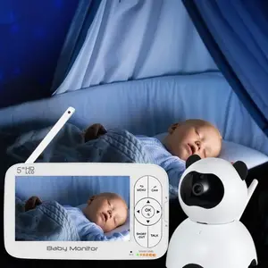 Fabrika OEM gece görüş ağlayan algılama 720P 1080P Babyphone 5 inç Video kamera ile bebek izleme monitörü Pan Tilt Zoom bebek telefonu