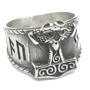 Anillos <span class=keywords><strong>de</strong></span> acero inoxidable para hombres <span class=keywords><strong>de</strong></span> moda Martillo <span class=keywords><strong>de</strong></span> Thor vikingo nórdico único Moda <span class=keywords><strong>de</strong></span> runa <span class=keywords><strong>de</strong></span> <span class=keywords><strong>la</strong></span> <span class=keywords><strong>suerte</strong></span> para uso diario Ocasiones temáticas <span class=keywords><strong>vikingas</strong></span> - Product Image 1