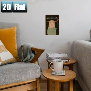 Letrero metálico con cita alemana de Schliepdisch, placa de hojalata con diseño de monstruo adorable, decoración de pared vintage de dibujos animados para el hogar - Product Image 4