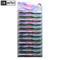Brosse à dents jetable personnalisable pour adultes avec manche en plastique, poils moyens, pour soins bucco-dentaires à domicile (ODM/OEM)