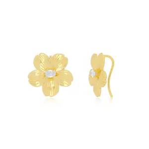 Pendientes de flores de cerezo con incrustaciones de diamantes ovalados de alta calidad para el Día DE LA Madre - Product Image 1