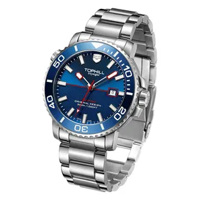 OEM ODM logotipo de marca personalizado lujo 300m impermeable luminoso Acero inoxidable automático mecánico buzo buceo reloj de buceo para hombres