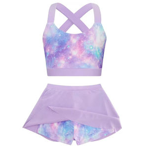 Traje de Baño de 2 Piezas para Niña, Bikini de Verano, Tankini Elástico, Vestido de Baño Infantil para Vacaciones y Surf - Product Image 2