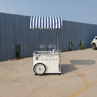Chariot de vente mobile avec évier, chariot à glaces mobile pour café, boulangerie, hall d'hôtel, chariot de vente à pousser pour intérieur et extérieur