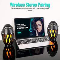 Haut-parleur Bluetooth d'extérieur haut de gamme 2-en-1 étanche avec lumière LED flamme colorée, portable sans fil pour décoration de fête