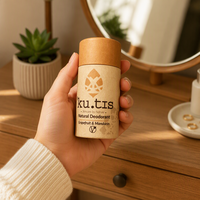 Stick déodorant biodégradable en bambou et kraft sur mesure, contenant des tubes en papier kraft avec revêtement en papier ciré