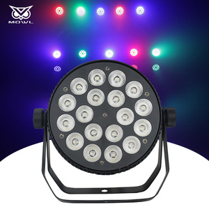 Luces LED Par Planas de Alta Calidad para Interiores, 18 Piezas, con Modo de Control DMX512 para Escenarios, Discotecas, Bares, Fiestas, Bodas, DJ, KTV - Product Image 1