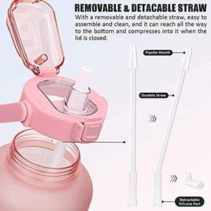 Porte-bouteille d'eau en néoprène personnalisé avec logo pour le sport, porte-bouteille portable pour l'école avec marqueur de temps et pochette de rangement - Product Image 1