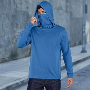 Sweat à capuche de pêche UPF 50 100% polyester à manches longues, séchage rapide, respirant, avec masque intégré et design personnalisé - Product Image 1