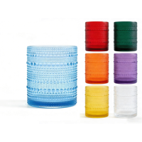 Gobelet porte-bougie en plastique PS coloré, motif relief, couleurs vibrantes, lueur douce, design européen, pour toutes occasions