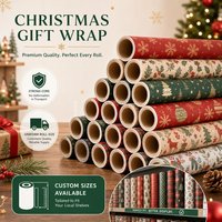 Papier kraft brun vintage à motifs de flocons de neige, non couché, 100 g/m², recyclé, pour emballages cadeaux de Noël, nouveau design pour emballages de boutique