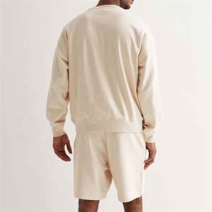 Suéter Unisex Beige Oversized para Invierno, Suéter de Algodón Liso Personalizable con Forro de Tela de Terry Bordada 100% Algodón - Product Image 2