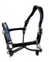 Licol en cuir véritable pour cheval, modèle anglais, pour compétition équestre, noir et marron HE6988, logo personnalisable, 100% QC