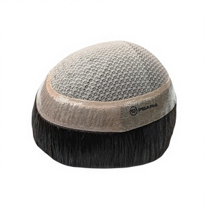 PBaria M-10 Mirage Perruque Homme Cheveux Indiens Remy 10 Pouces Ondulés Naturels Base Soie Mono Densité 120-120% Double Nœud - Product Image 1