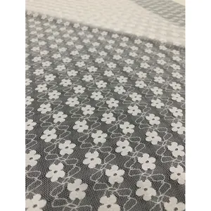 2022 Pure White Spandex Nylon Elastic Textile Voile Lace for Skirt Fabric