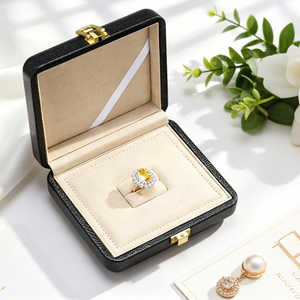 JINSKY Premium Leather Jewelry Box Luxury <b>Ring</b> And <b>Necklace</b> Display Storage Case For Jewelry Packaging And Store Display - Product Image 1