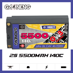 Gaoneng Fpv batería 5500mAh 2 s 7,4 V 140c paquete corto 5,0mm bala Rc Lipo batería <span class=keywords><strong>1</strong></span>:<span class=keywords><strong>10</strong></span> <span class=keywords><strong>1</strong></span>:12 escala Rc coche de carreras - Product Image 6
